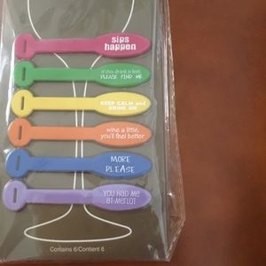 Wine Glass Markers Stem Glass Drink Tag Funny Humor Pier 1 Imports Unopened NWT